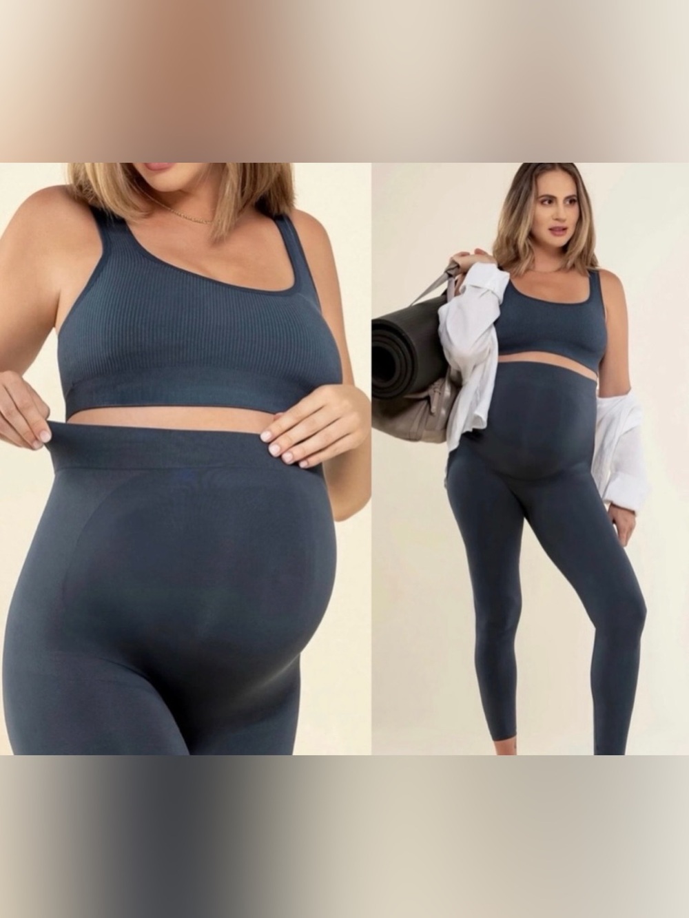 Blanqi Maternity Leggings Storm grey sz L EXCELLENT CONDITION